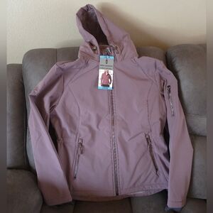 Free Country Women's Mauve Hooded Softshell Jacket Size Large